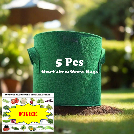 Geo-Grow™ -Geofabric Grow Bags for Planting - 5pcs Combo |🔥Free 100 Vegetable Seeds Mix Variety🔥